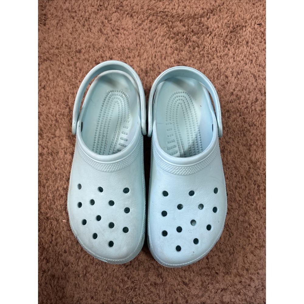 Crocs Women's 10 Men's 8 Aqua Blue Clogs Sandals Slip On Shoes